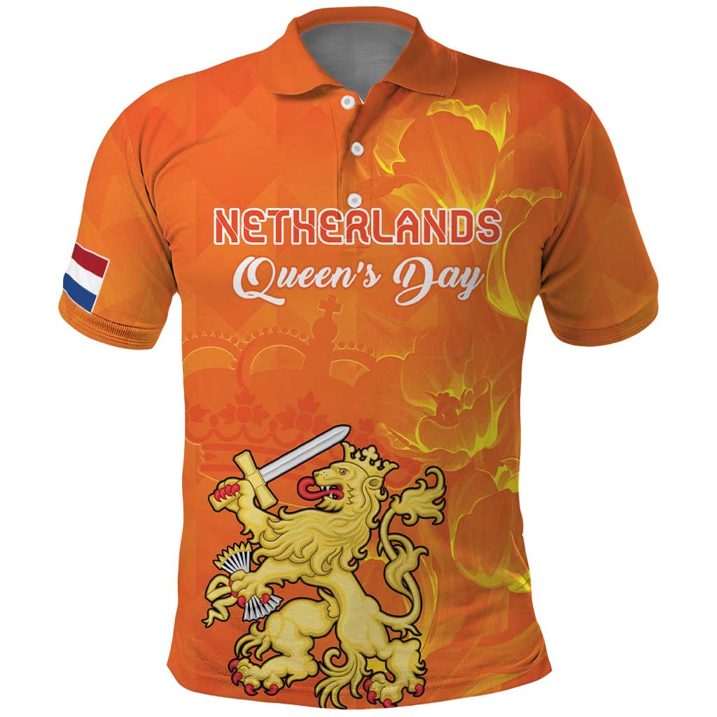 Personalized Netherlands Queen's Day Polo Shirt Koninginnedag Royal Crown