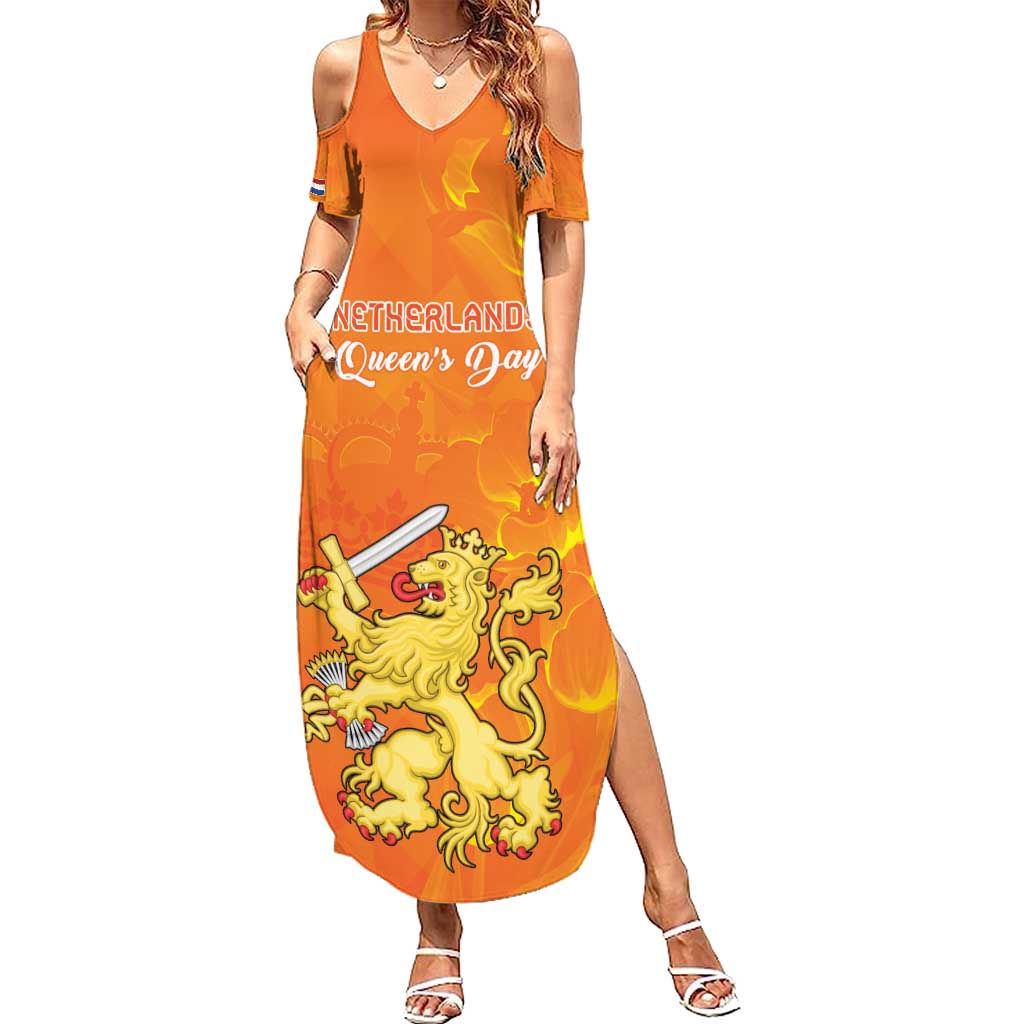 Personalized Netherlands Queen's Day Summer Maxi Dress Koninginnedag Royal Crown