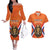 Personalized Netherlands King's Day Couples Matching Off The Shoulder Long Sleeve Dress and Hawaiian Shirt Koningsdag Lion King With Crown