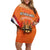 Personalized Netherlands King's Day Off Shoulder Short Dress Koningsdag Lion King With Crown