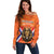 Personalized Netherlands King's Day Off Shoulder Sweater Koningsdag Lion King With Crown