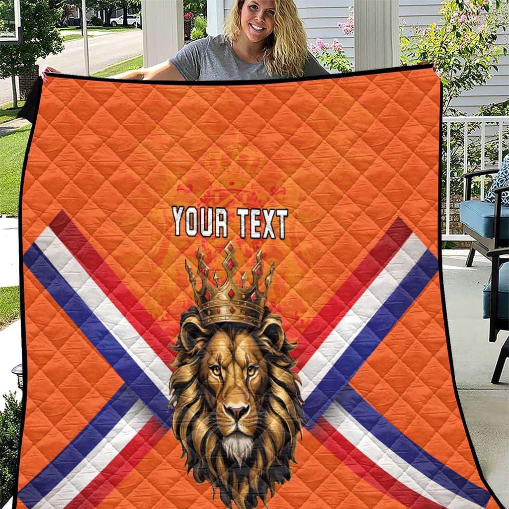 Personalized Netherlands King's Day Quilt Koningsdag Lion King With Crown