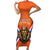 Personalized Netherlands King's Day Short Sleeve Bodycon Dress Koningsdag Lion King With Crown