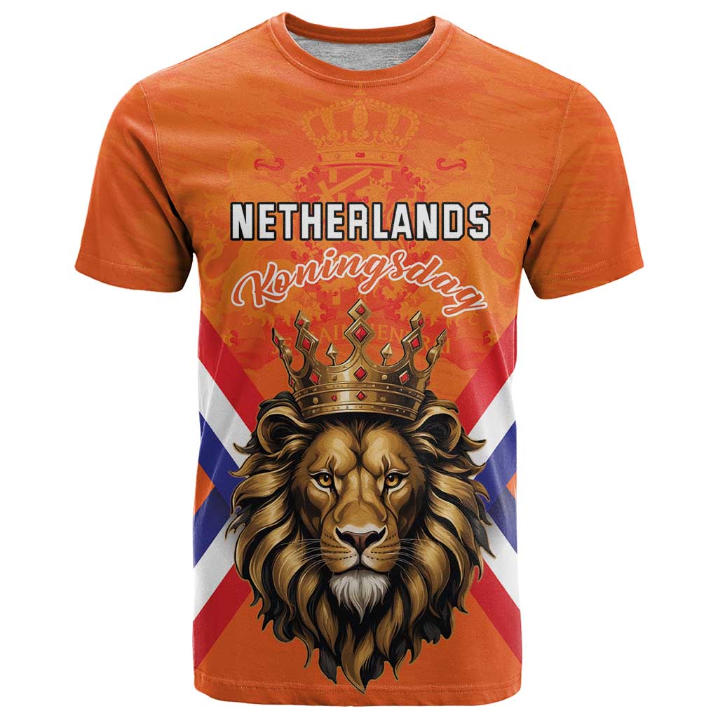 Personalized Netherlands King's Day T Shirt Koningsdag Lion King With Crown