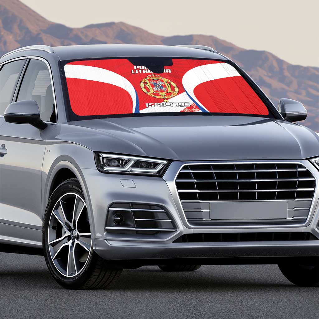 Poland-Lithuania Auto Sun Shade Heraldic Eagle and Vytis Historical