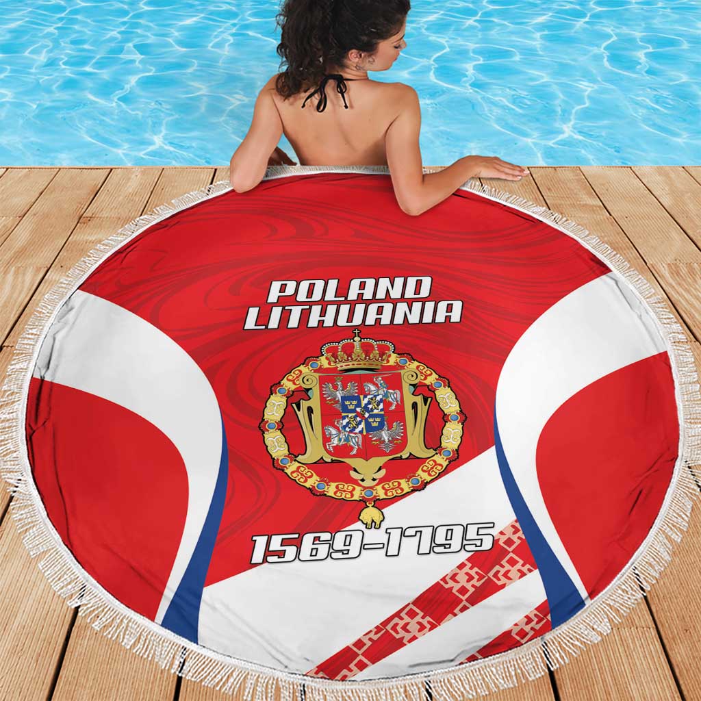 Poland-Lithuania Beach Blanket Heraldic Eagle and Vytis Historical