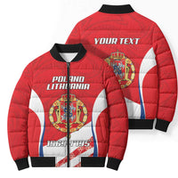 Poland-Lithuania Personalized Bomber Puffer Jacket Heraldic Eagle and Vytis Historical