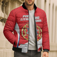 Poland-Lithuania Personalized Bomber Puffer Jacket Heraldic Eagle and Vytis Historical