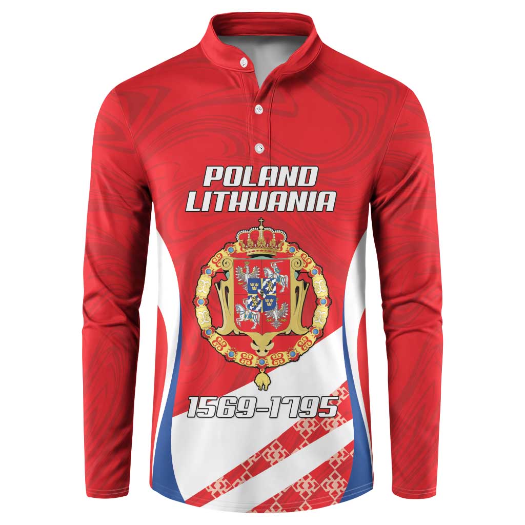 Poland-Lithuania Personalized Button Sweatshirt Heraldic Eagle and Vytis Historical
