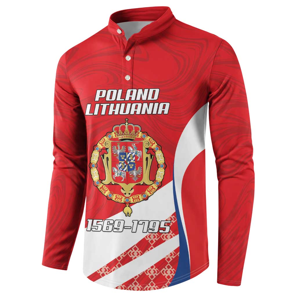Poland-Lithuania Personalized Button Sweatshirt Heraldic Eagle and Vytis Historical