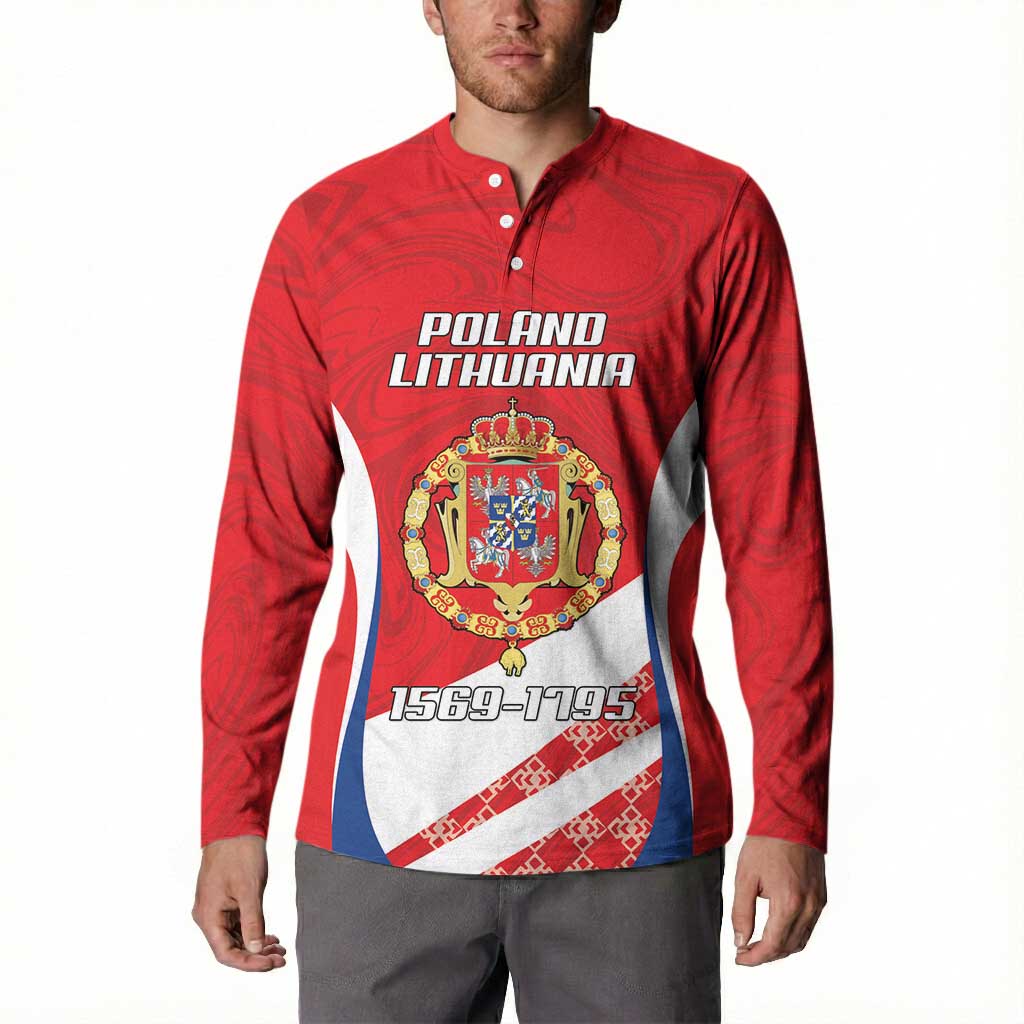 Poland-Lithuania Personalized Button Sweatshirt Heraldic Eagle and Vytis Historical
