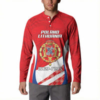 Poland-Lithuania Personalized Button Sweatshirt Heraldic Eagle and Vytis Historical