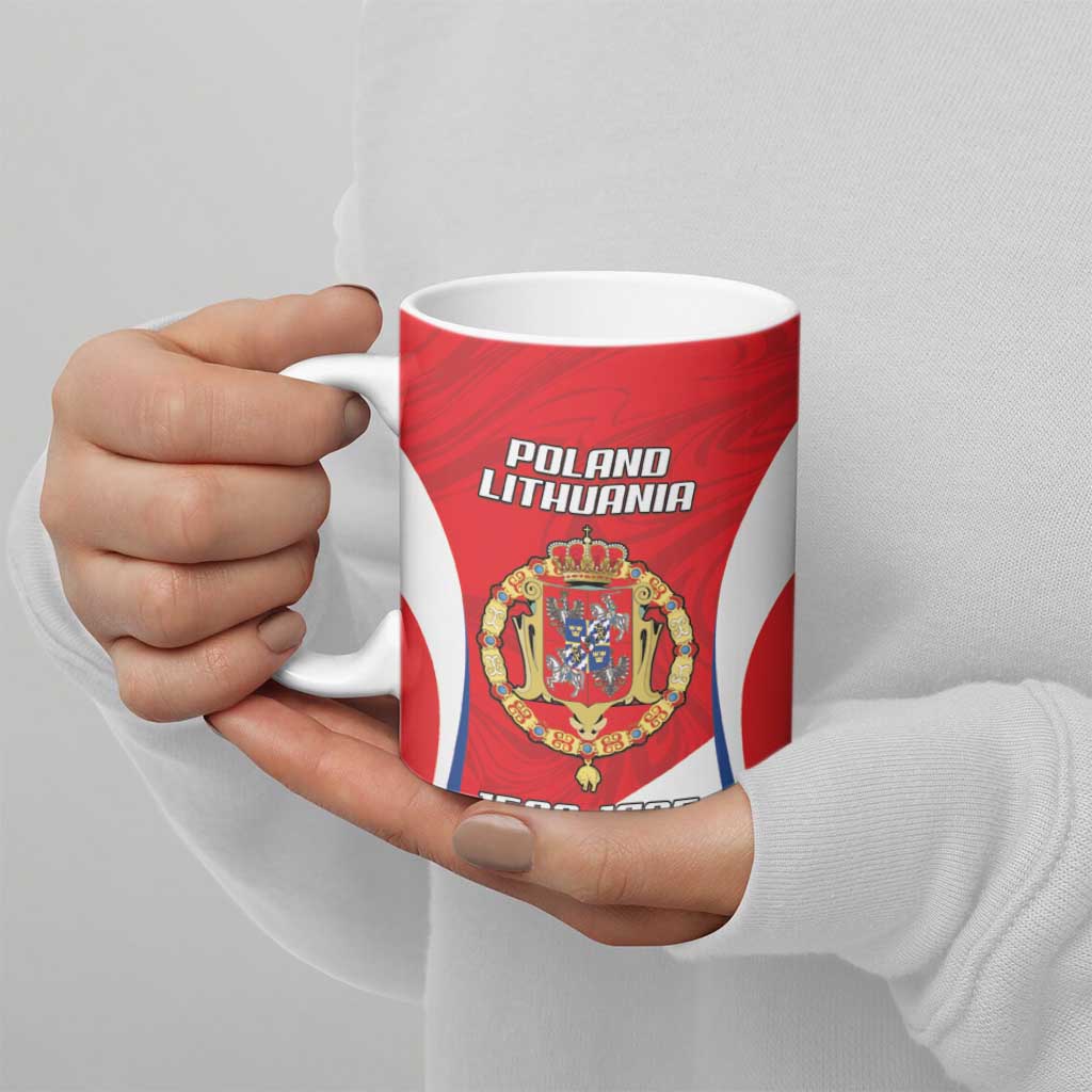 Poland-Lithuania Personalized Ceramic Mug Heraldic Eagle and Vytis Historical