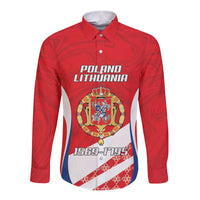 Poland-Lithuania Personalized Long Sleeve Button Shirt Heraldic Eagle and Vytis Historical