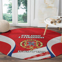 Poland-Lithuania Round Carpet Heraldic Eagle and Vytis Historical