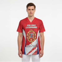 Poland-Lithuania Personalized Scrub Top Heraldic Eagle and Vytis Historical