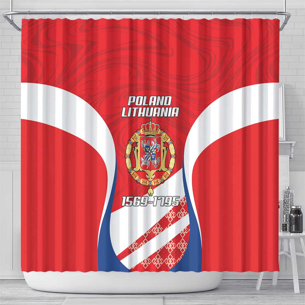 Poland-Lithuania Shower Curtain Heraldic Eagle and Vytis Historical