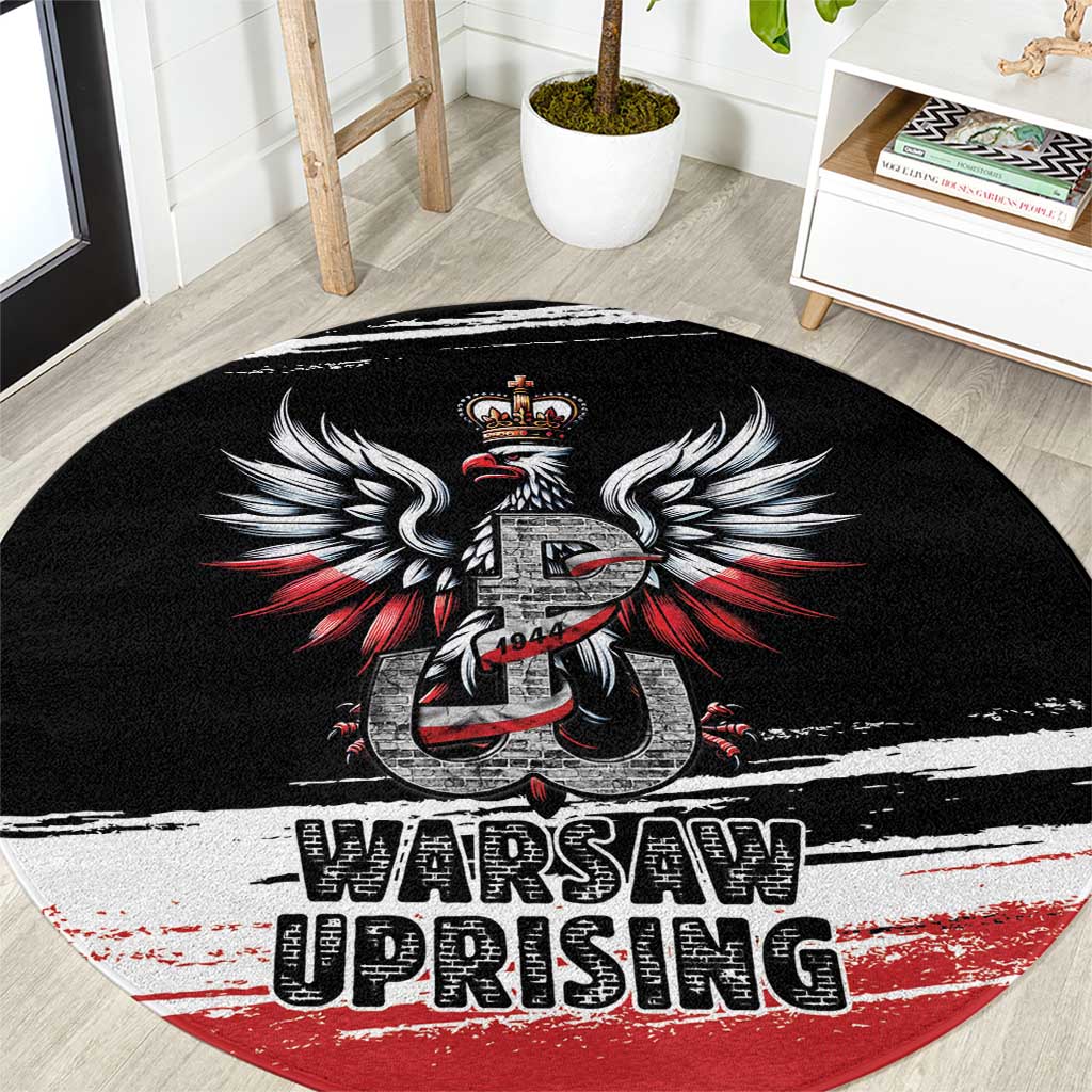 Warsaw Uprising 1944 Round Carpet Polska Walczy Kotwica