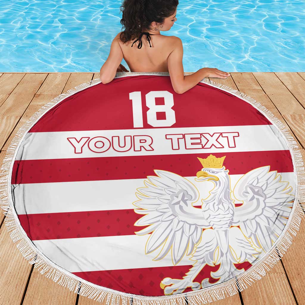Custom Poland Rugby Beach Blanket Biało-czerwoni Go Champion