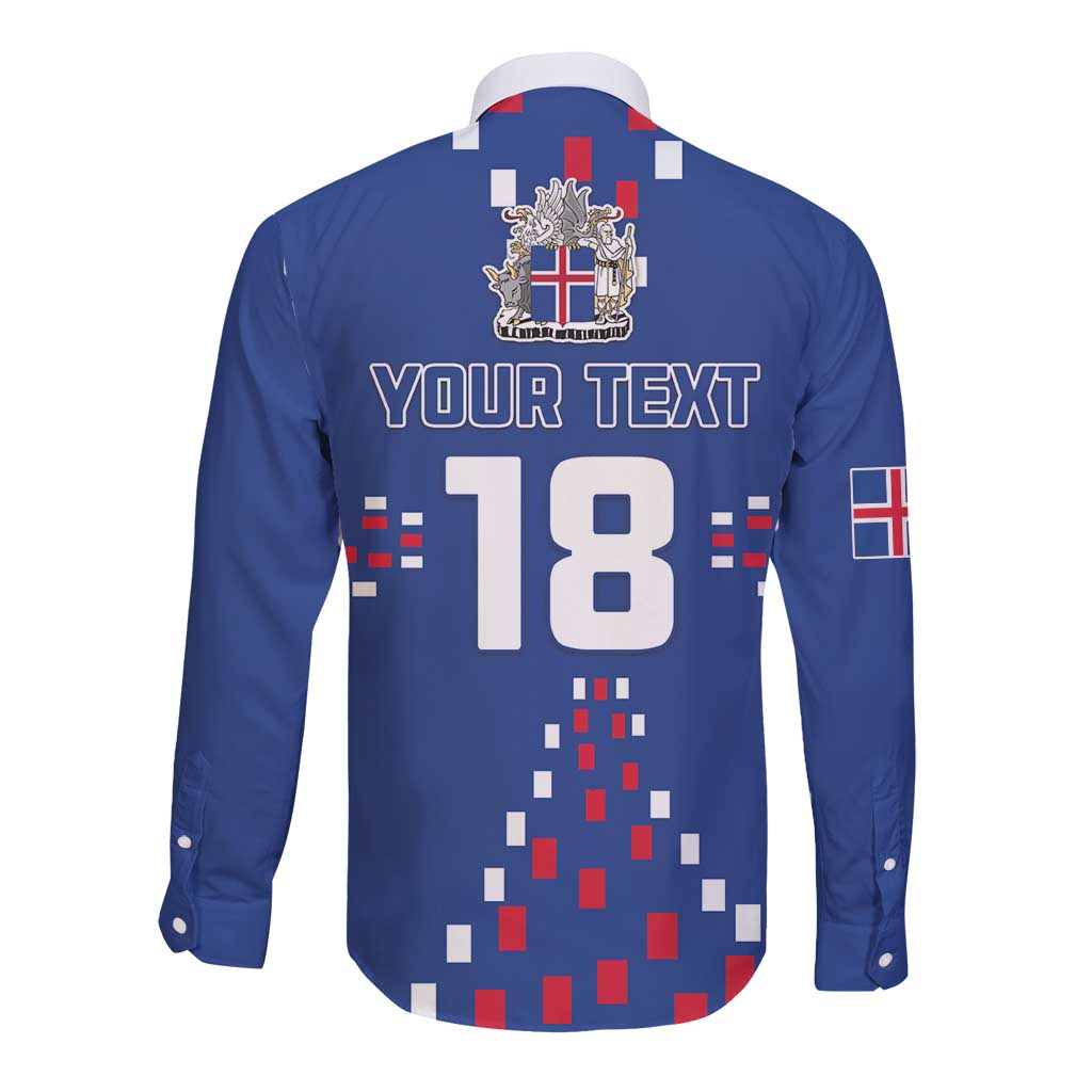 Custom Iceland Football Long Sleeve Button Shirt Go Champion