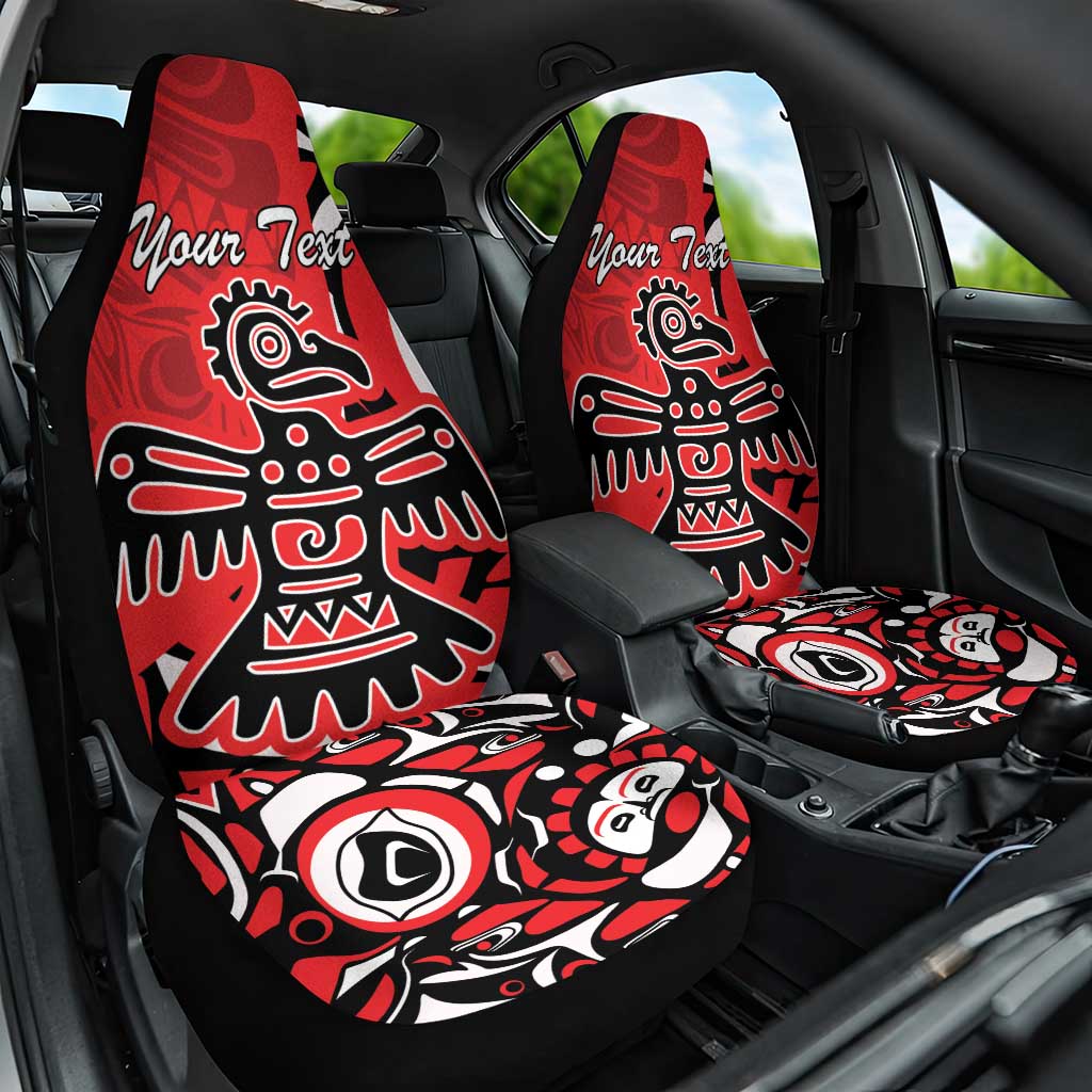 Personalized Canada Haida Eagle Car Seat Cover Red Style - Wonder Print Shop