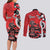 Personalized Canada Haida Eagle Couples Matching Long Sleeve Bodycon Dress and Long Sleeve Button Shirt Red Style - Wonder Print Shop