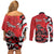 Personalized Canada Haida Eagle Couples Matching Off Shoulder Short Dress and Long Sleeve Button Shirt Red Style - Wonder Print Shop