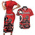 Personalized Canada Haida Eagle Couples Matching Short Sleeve Bodycon Dress and Hawaiian Shirt Red Style - Wonder Print Shop