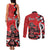 Personalized Canada Haida Eagle Couples Matching Tank Maxi Dress and Long Sleeve Button Shirt Red Style - Wonder Print Shop