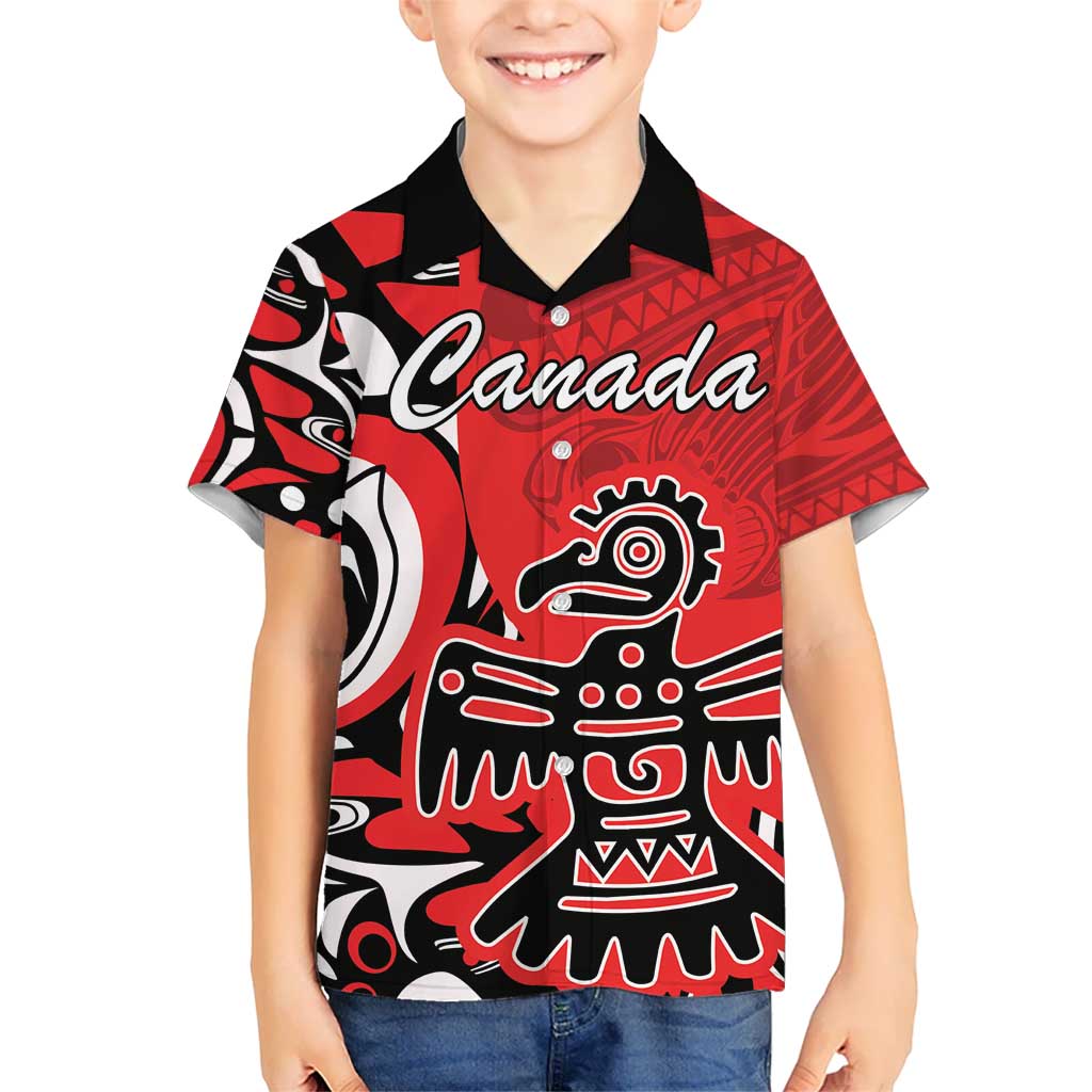 Personalized Canada Haida Eagle Kid Hawaiian Shirt Red Style - Wonder Print Shop