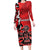 Personalized Canada Haida Eagle Long Sleeve Bodycon Dress Red Style - Wonder Print Shop