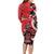 Personalized Canada Haida Eagle Long Sleeve Bodycon Dress Red Style - Wonder Print Shop