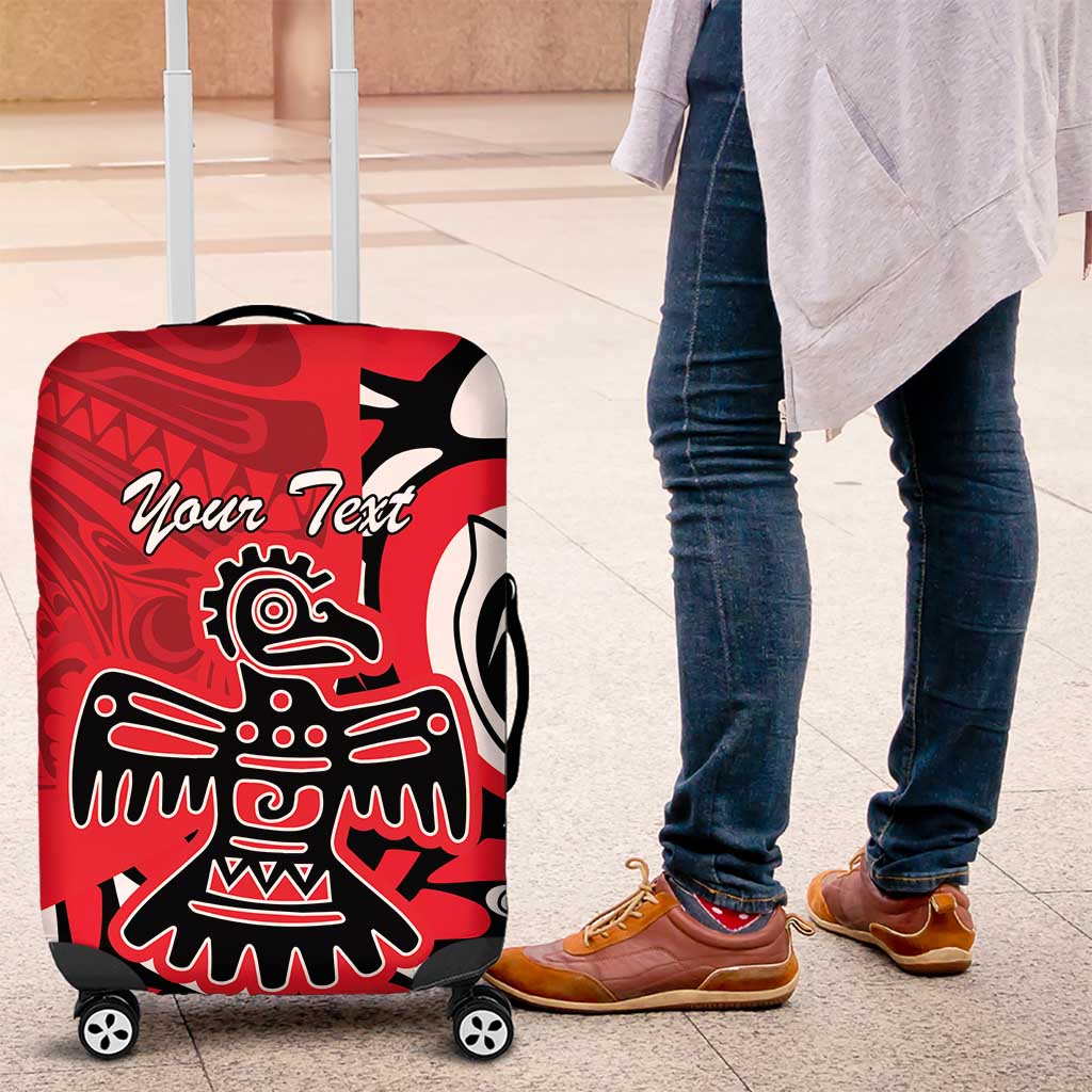 Personalized Canada Haida Eagle Luggage Cover Red Style - Wonder Print Shop