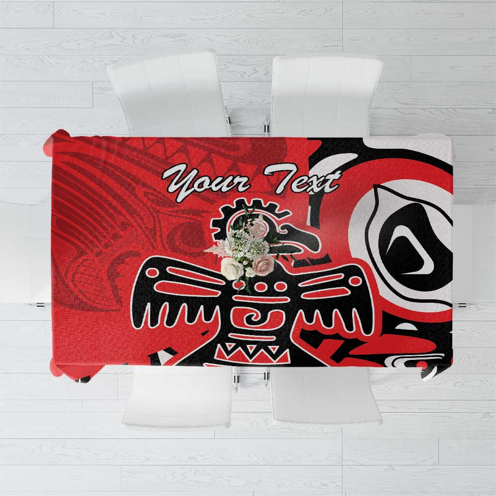 Personalized Canada Haida Eagle Tablecloth Red Style