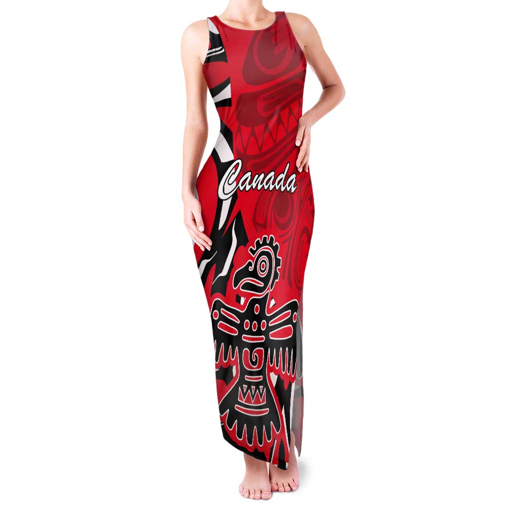 Personalized Canada Haida Eagle Tank Maxi Dress Red Style - Wonder Print Shop