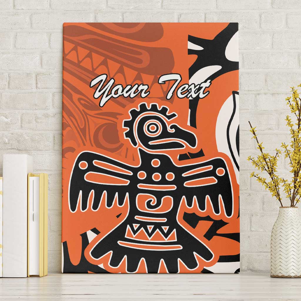 Personalized Canada Haida Eagle Canvas Wall Art Orange Style - Wonder Print Shop