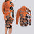 Personalized Canada Haida Eagle Couples Matching Long Sleeve Bodycon Dress and Long Sleeve Button Shirt Orange Style - Wonder Print Shop