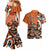 Personalized Canada Haida Eagle Couples Matching Mermaid Dress and Hawaiian Shirt Orange Style - Wonder Print Shop