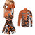 Personalized Canada Haida Eagle Couples Matching Mermaid Dress and Long Sleeve Button Shirt Orange Style