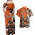 Personalized Canada Haida Eagle Couples Matching Off Shoulder Maxi Dress and Hawaiian Shirt Orange Style - Wonder Print Shop