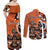 Personalized Canada Haida Eagle Couples Matching Off Shoulder Maxi Dress and Long Sleeve Button Shirt Orange Style - Wonder Print Shop