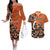 Personalized Canada Haida Eagle Couples Matching Off The Shoulder Long Sleeve Dress and Hawaiian Shirt Orange Style - Wonder Print Shop