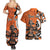 Personalized Canada Haida Eagle Couples Matching Summer Maxi Dress and Hawaiian Shirt Orange Style - Wonder Print Shop