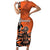 Personalized Canada Haida Eagle Family Matching Short Sleeve Bodycon Dress and Hawaiian Shirt Orange Style - Wonder Print Shop