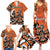 Personalized Canada Haida Eagle Family Matching Summer Maxi Dress and Hawaiian Shirt Orange Style - Wonder Print Shop