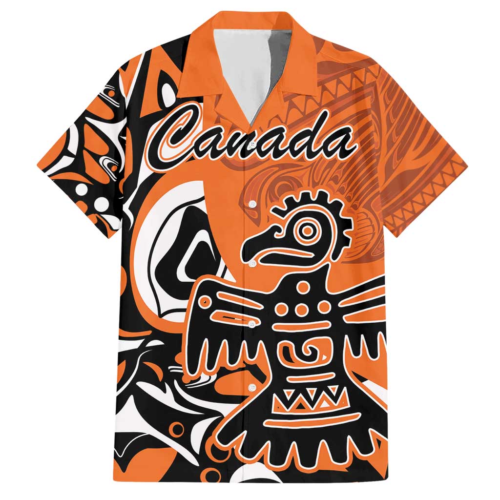 Personalized Canada Haida Eagle Hawaiian Shirt Orange Style - Wonder Print Shop