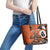 Personalized Canada Haida Eagle Leather Tote Bag Orange Style