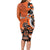 Personalized Canada Haida Eagle Long Sleeve Bodycon Dress Orange Style - Wonder Print Shop