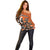 Personalized Canada Haida Eagle Off Shoulder Sweater Orange Style - Wonder Print Shop