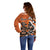 Personalized Canada Haida Eagle Off Shoulder Sweater Orange Style - Wonder Print Shop